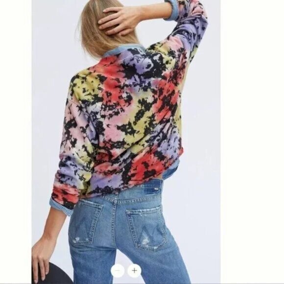 Letluv Anthropologie Zoey Tie-Dye Sweatshirt Sz Small - Picture 6 of 7